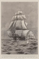 The First Shot at Trafalgar, the Victory Going into Action, Noon, 21 October 1805